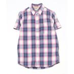 ショッピングホリスター 「Hollister」 チェック柄半袖シャツ M ピンク メンズ