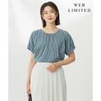 tシャツ 「WEB限定カラーあり・洗える」ストライプジャージー フレンチスリーブ カットソー レディース