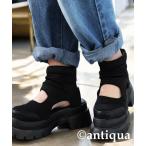 「antiqua」 ヒールサンダル LL ブラック レディース