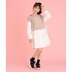 「mezzo piano Junior」 「KIDS」ドッキングワンピース M モカ キッズ