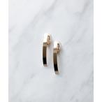 イヤリング フラットメタルバーイヤリング レディース