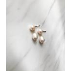 ピアス ダブル淡水パールピアス レディース