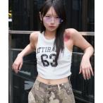 タンクトップ ノースリーブ WEGO/ナンバリングサイドドロストタンク レディース