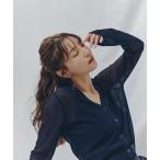 カーディガン 「THINK BEAUTY」「麻亜里さんコラボ」シアーカーデ&リブカップ付きニットキャミソール レディース