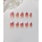 ショッピングネイルシール ネイルチップ ネイルシール 3D水光ネイルピンクチークマグネットフレンチハートオーバルネイルチップ