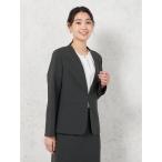 ジャケット ノーカラージャケット 「ウォッシャブル」ノーカラージャケット リネンライク ストレッチ UVカット SOFFICE レディース