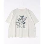 tシャツ ドットと花瓶刺繍Tシャツ レディース