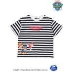 tシャツ 「パウ・パトロール×SLAPSLIP」無地ボーダーぐるっとキャラクタープリントTシャツ(90~130cm) キッズ 子供服 男の子 女の子