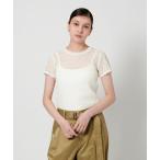 tシャツ フラワーレース ショートスリーブ プルオーバー レディース