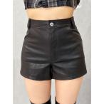 ショッピングショートパンツ パンツ フェイクレザータイトショートパンツ レディース