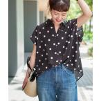 ブラウス シャツ 「WEB限定 / 追加2」ドットフレンチスリーブシャツ レディース