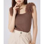 ニット セーター ショルダーチュールコンビニットトップス(2) サマーニット 夏服 ノースリーブトップス レディース