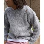 セーター ニット Damege bleaching Knit/ダメージブリーチングニット Y2K メンズ レディース