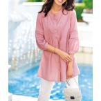 チュニック 花柄レースピンタックシャツチュニック