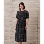 ワンピース チケットプリントスリットスリーブ ワンピース