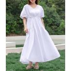 ショッピングティアード ワンピース レディース ぽわん袖ウエストギャザーティアードロングワンピース