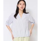 ブラウス シャツ 「洗える・4サイズ展開」パフスリーブ五分袖ブラウス(XS〜L) レディース