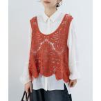 タンクトップ ノースリーブ 「refinedworks」レース 素材が特徴的な タンクトップ！ レディース