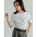 tシャツ 「2025 SUMMER COLLECTION」「涼感」2WAYリブカットソードレープTシャツ レディース