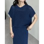 ニット セーター 「2025 SUMMER COLLECTION」前後2WAYメッシュニットトップス レディース