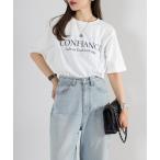 tシャツ CONFIANCEロゴピグメントTシャツ レディース