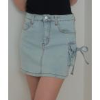 デニムスカート *M DOLLY original* side ribbon denim mini skirt/サイドリボンデニムミニスカート
