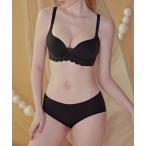 ブラジャー ショーツセット 「2点セット」 シームレス調 脇高 スカラップ ブラ＆ショーツ