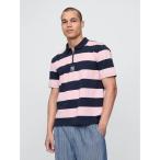 ポロシャツ Gap × Malbon ロゴ ストライプ ポロシャツ メンズ レディース