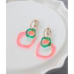 イヤリング カラークリアフレームイヤリング レディース