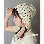 キャップ 帽子 紐フラワーニットキャップ/NEO森ガール レディース