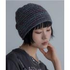 ニット帽 ニットキャップ ミックカラーかぎ編みルーズニット帽/ニットキャップ/サマーニット帽 レディース
