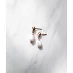 ピアス 一粒淡水パールビジューピアス レディース