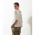 tシャツ バックリボン5分袖プルオーバー レディース