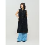 ワンピース MIDIUMISOLID for Ladies レースノースリーブシャツワンピース