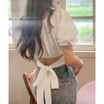 ブラウス シャツ オフショルダーブラウス バックリボン夏服 レディース