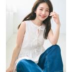 ブラウス シャツ ノースリーブリボンブラウス レディース