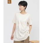 tシャツ 「L」「接触冷感」「ウォシャブル」メタリックゼブラプリントチュニックカットソー レディース
