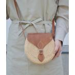 かごバッグ カゴバッグ モロッコ製 レザーフラップ ショルダーバッグ ラウンド 本革