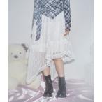 スカート アシンメトリーティアードレース