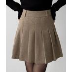 ショッピングスカート スカート ローウエストヘリンボーンプリーツミニスカート（インパン付き）