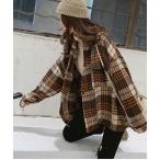 「meJane」 「Fashion」長袖ネルシャツ FREE ブラウン レディース