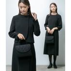 セットアップ 「前開き」ロールカラージャケット&セミフレアワンピース/喪服・礼服/ブラックフォーマルスーツセット レディース