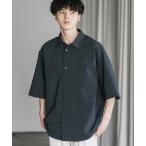 シャツ 接触冷感 オーバーサイズレギュラーカラーカジュアル半袖シャツ メンズ レディース