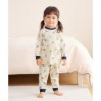 パジャマ のびのび腹巻付き毛玉ができにくいスムース長袖パジャマ(ワオキツネザル) キッズ 子供 男の子 女の子