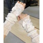 アームカバー リボン シアー シャーリング アームカバー アームウォーマー cula1199 レディース