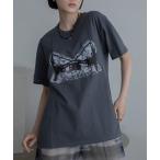 tシャツ ビスチェプリント半袖Tシャツ レディース