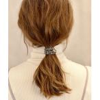 ヘアゴム メタルモチーフ付き　ビーズボリュームヘアゴムポニー