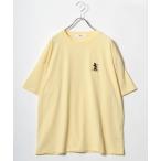 tシャツ Disney(ディズニー)キャラクターワンポイント刺繍ボーダー・無地ビッグシルエットTシャツ レディース レディース