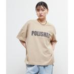 tシャツ 「定番」ロゴプリント製品染ビックTシャツ レディース