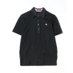 「BURBERRY BLACK LABEL」 ワンポイント半袖ポロシャツ 2 ブラック メンズ